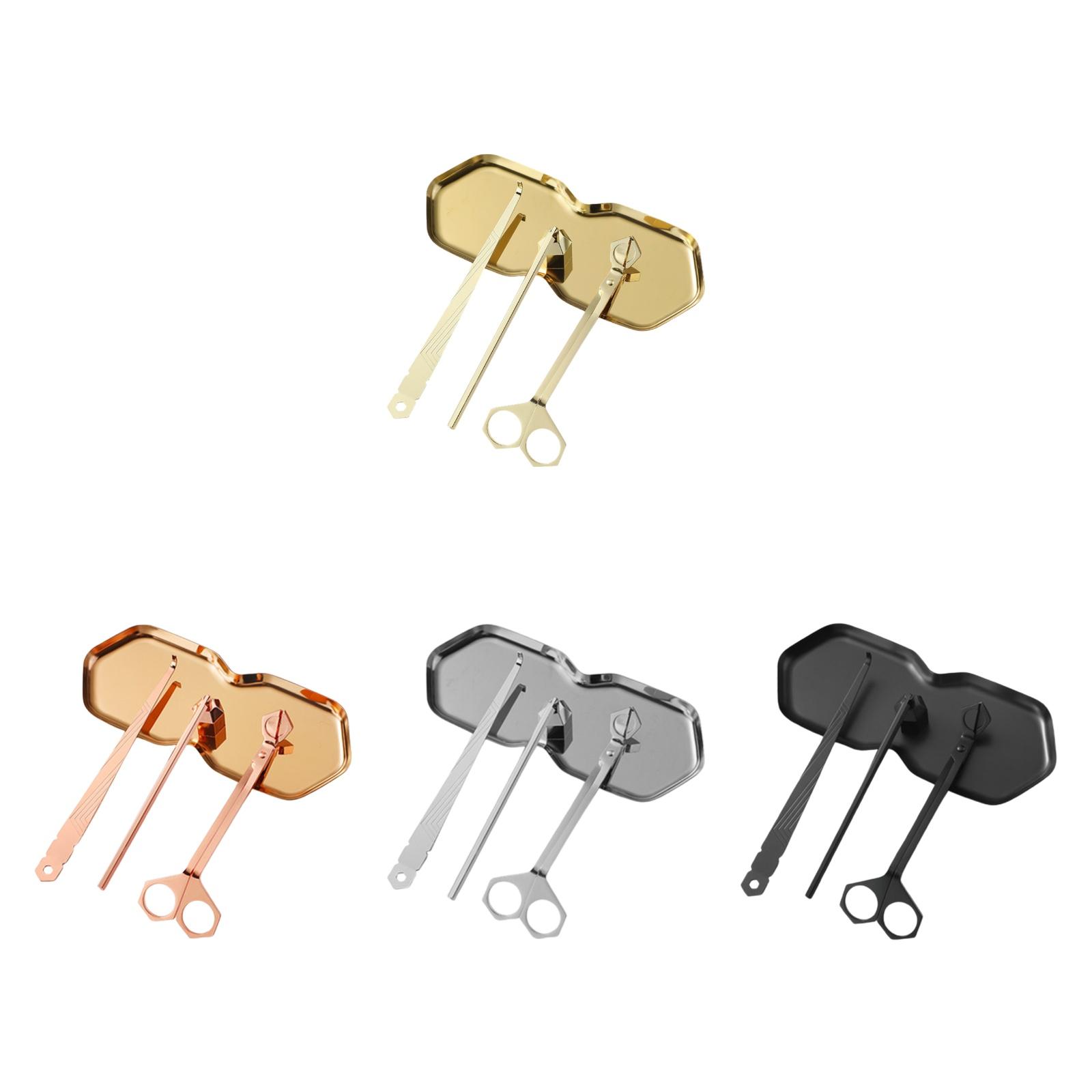 Wick Dipper Tool - 4-in-1-Kerzenwerkzeug-Set, Dekor, Kerzendocht-Trimmer, Kerzendocht-Schöpflöffel, Kerzendocht-Abschieber, Aufbewahrungstablett-Platte