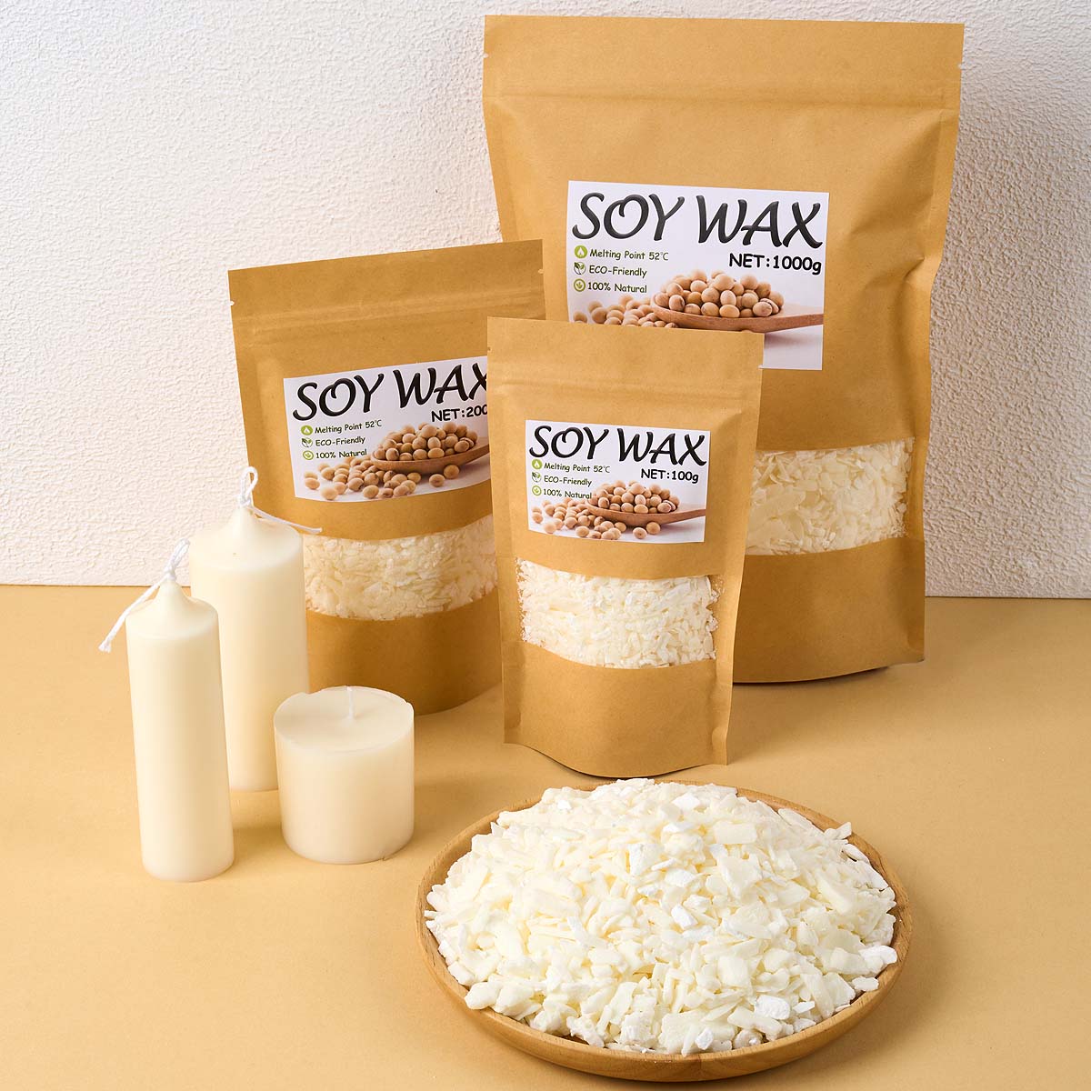 Candle Supplies Bulk - 1 Pfund reinweißes Sojawachs für handgemachte