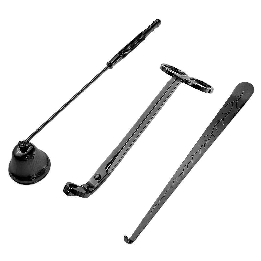 Wick Dipper Tool - Schwarzes Kerzendocht-Schöpflöffel-Werkzeug, Kerzenzubehör-Set aus Edelstahl für
