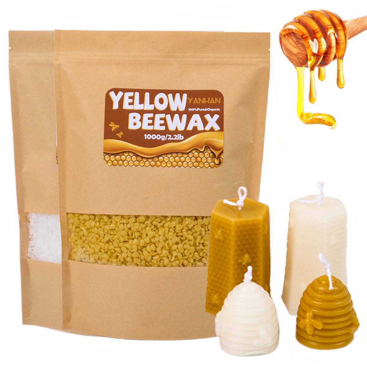 Candle Supplies Bulk - 1000 g reines natürliches körniges weißes