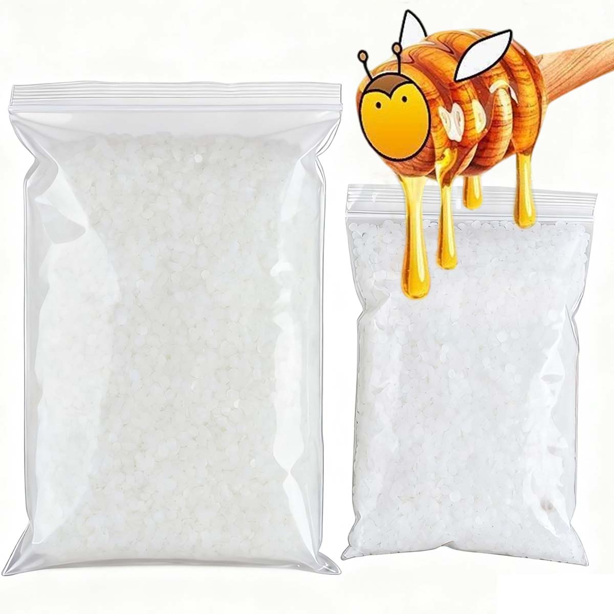 Candle Supplies Bulk - 200g-1000g Weißes Bienenwachs Reines Natürliches Granulat