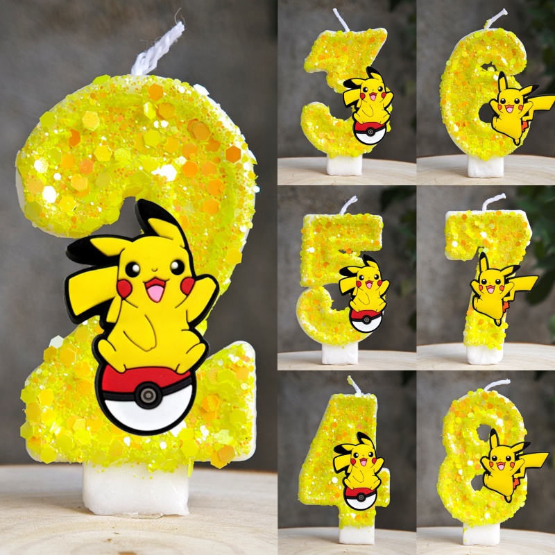 Zebra Candle Supplies - Pokemon Pikachu Kerze Cartoon 0-9 Nummer