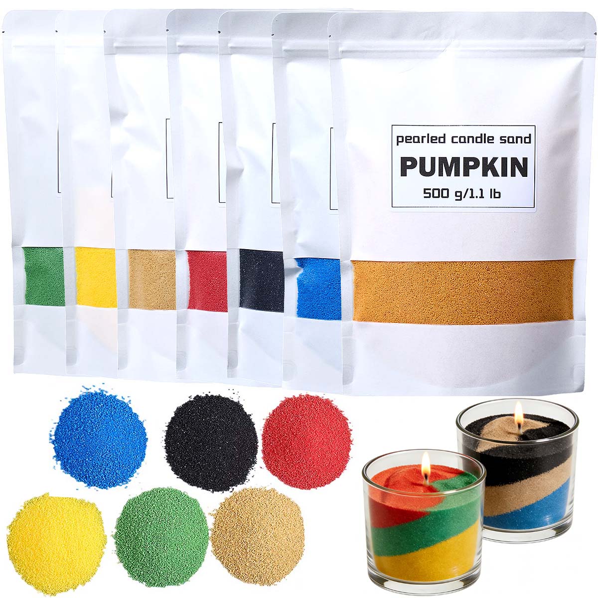 Candle Supplies Bulk - 500g Buntes Granulat-Perlwachs DIY Duftkerzenherstellungsmaterialien Sandmalwachs