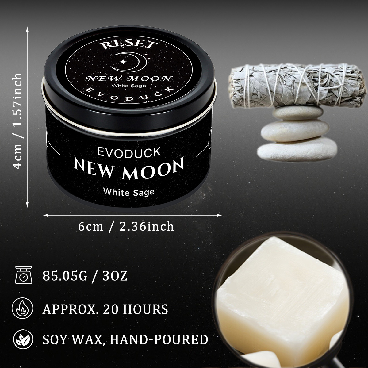 1 Stück Neumond Duftkerze Kris – Black Tin Candle Bewertung und Preis