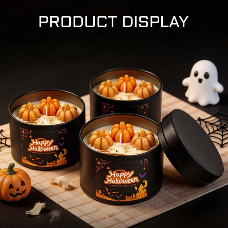 Herbstliche Halloween-Dekorati – Black Tin Candle Bewertung und Preis