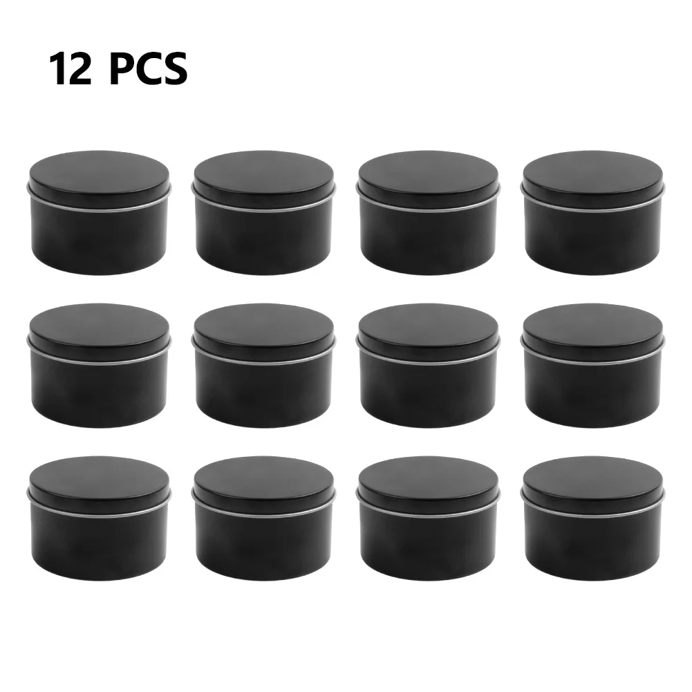 12/24Pcs Runde Metall Zinn Box – Black Tin Candle Bewertung und Preis