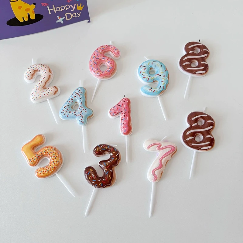 Süße Donut-Zahlenkerze, 0–9 Za – Zebra Candle Supplies Bewertung und Preis