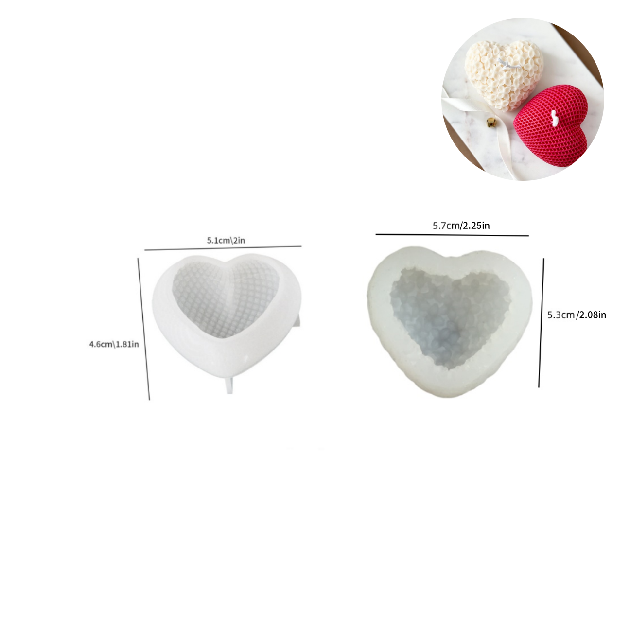2 Stück Liebeskerzenform, 3D-B – Candle Fragrance Supplies Bewertung und Preis