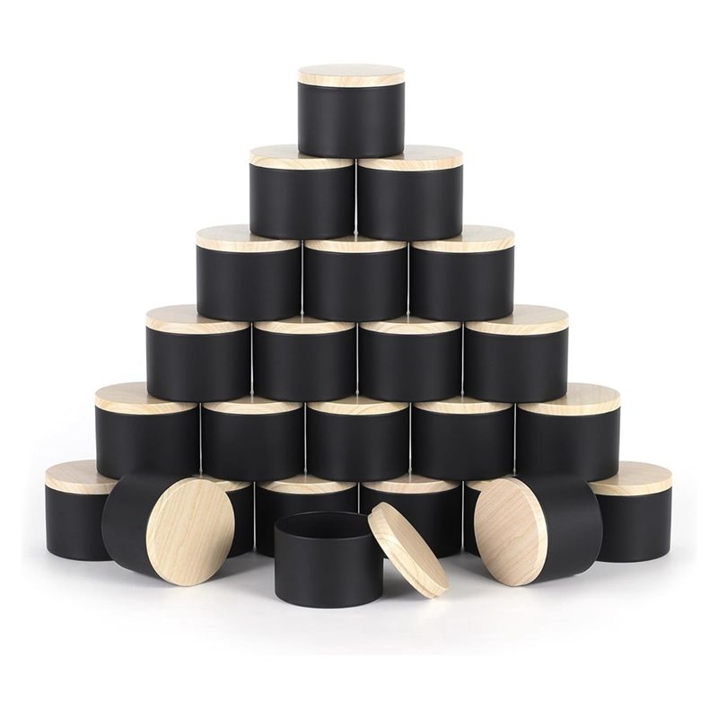 24er-Pack 4 Oz schwarze Kerzen – Black Tin Candle Bewertung und Preis